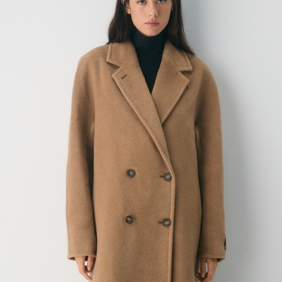 Babaton Camel Double-Breasted Slouch Coat: Aritzia - Picture 6 of 9